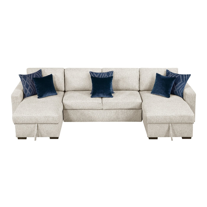 8548BE*42VC2AA (4)3-Piece Sectional with Convertible and Reversible Chaise,  Hidden Storage, Click Motion Back - 8548BE*42VC2AA