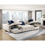 8548BE*42VC2ACLA (4)3-Piece Sectional with Reversible Chaises, Pull-out Bed and Hidden Storage, Click Motion Back - 8548BE*42VC2ACLA