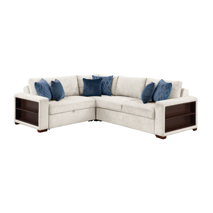 8548BE*4SC15ACLA2 (4)3-Piece Sectional with Pull-out Bed and Click Motion Back - 8548BE*4SC15ACLA2