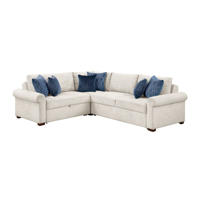 8548BE*4SC15ACLA4 (4)3-Piece Sectional with Pull-out Bed and Click Motion Back - 8548BE*4SC15ACLA4