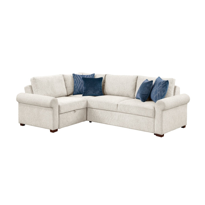 8548BE*4SCACCLA4 (4)3-Piece Sectional with Pull-out Bed and Click Motion Back - 8548BE*4SCACCLA4