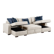 8548BE*4VC15ACLA (4)3-Piece Sectional with Two Reversible Chaises, Pull-out Bed, Hidden Storage, Click Motion Back and Two Track Arms - 8548BE*4VC15ACLA