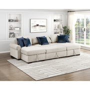 8548BE*4VC15ACLA4 (4)3-Piece Sectional with Two Reversible Chaises, Pull-out Bed, Hidden Storage, Click Motion Back and Two Roll Arms - 8548BE*4VC15ACLA4