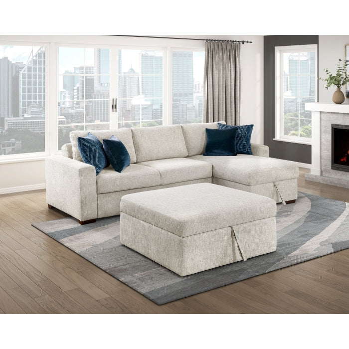 8548BE*4VC2AAOT (4)3-Piece Sectional with Convertible and Reversible Chaise,  Hidden Storage, Click Motion Back and Ottoman - 8548BE*4VC2AAOT