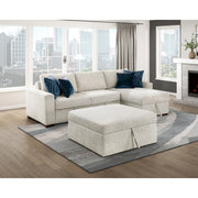 8548BE*4VC2ACLAOT (4)3-Piece Sectional with Reversible Chaise, Pull-out Bed, Hidden Storage and Ottoman, Click Motion Back - 8548BE*4VC2ACLAOT