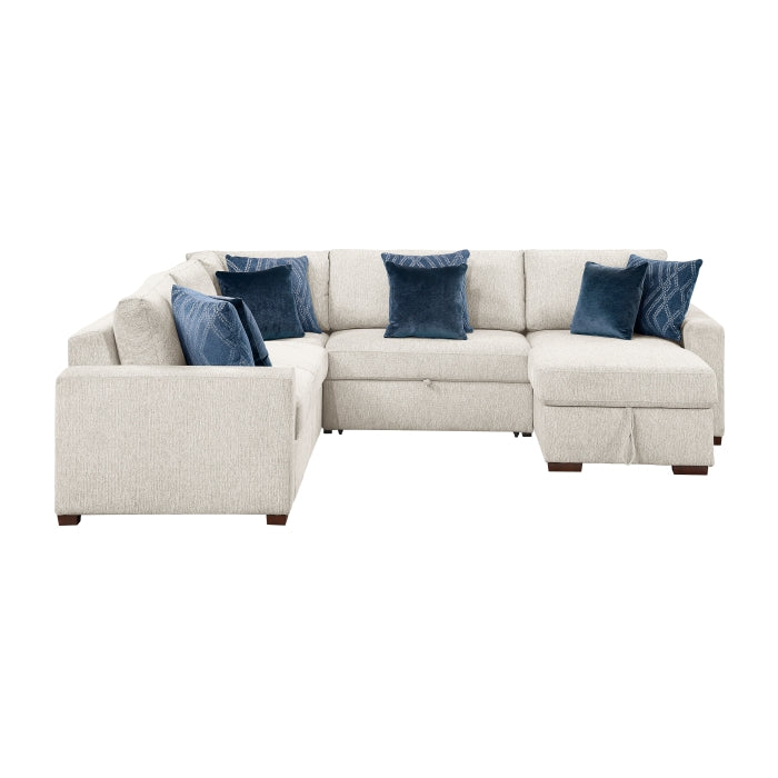 8548BE*5SC15ACLA (5)4-Piece Sectional with Reversible Chaise, Pull-out Bed, Hidden Storage and Click Motion Back - 8548BE*5SC15ACLA