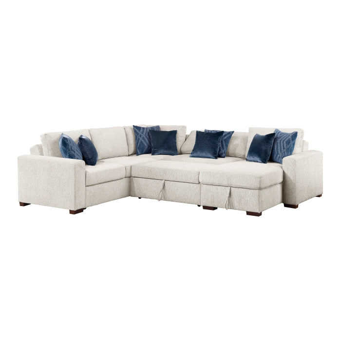 8548BE*5SC15ACLA (5)4-Piece Sectional with Reversible Chaise, Pull-out Bed, Hidden Storage and Click Motion Back - 8548BE*5SC15ACLA