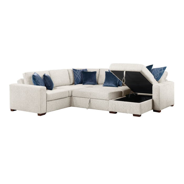 8548BE*5SC15ACLA (5)4-Piece Sectional with Reversible Chaise, Pull-out Bed, Hidden Storage and Click Motion Back - 8548BE*5SC15ACLA