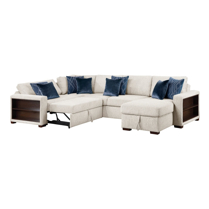 8548BE*5SC15ACLA2 (5)4-Piece Sectional with Reversible Chaise, Pull-out Bed, Hidden Storage and Click Motion Back - 8548BE*5SC15ACLA2