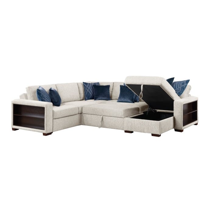 8548BE*5SC15ACLA2 (5)4-Piece Sectional with Reversible Chaise, Pull-out Bed, Hidden Storage and Click Motion Back - 8548BE*5SC15ACLA2