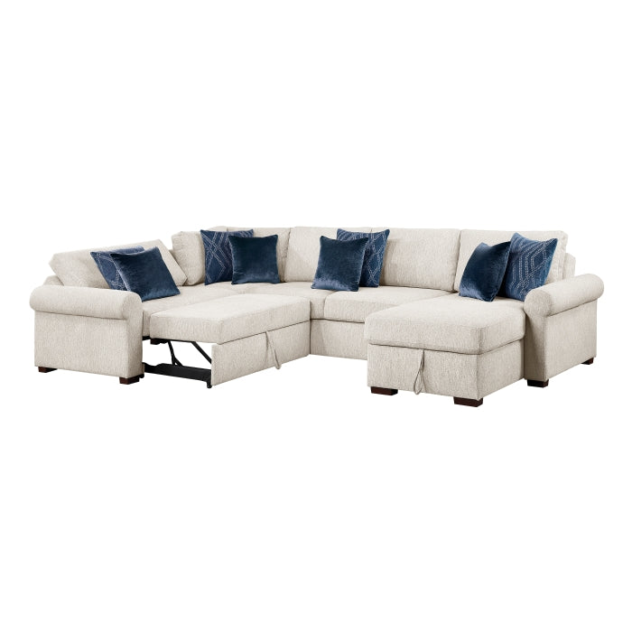 8548BE*5SC15ACLA4 (5)4-Piece Sectional with Reversible Chaise, Pull-out Bed, Hidden Storage and Click Motion Back - 8548BE*5SC15ACLA4