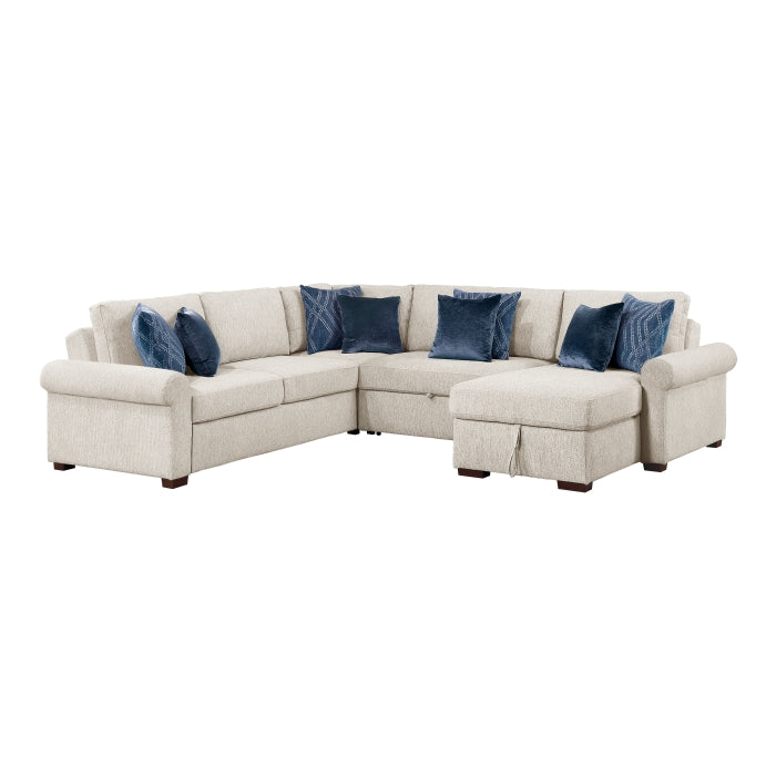 8548BE*5SC15ACLA4 (5)4-Piece Sectional with Reversible Chaise, Pull-out Bed, Hidden Storage and Click Motion Back - 8548BE*5SC15ACLA4