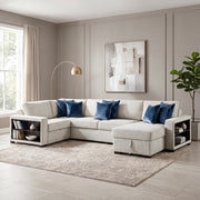 8548BE*5SCACCLA2 (5)4-Piece Sectional with Reversible Chaise, Pull-out Bed, Hidden Storage and Click Motion Back - 8548BE*5SCACCLA2