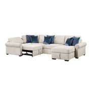 8548BE*5SCACCLA4 (5)4-Piece Sectional with Reversible Chaise, Pull-out Bed, Hidden Storage and Click Motion Back - 8548BE*5SCACCLA4