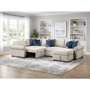 8548BE*5SCACCLA4 (5)4-Piece Sectional with Reversible Chaise, Pull-out Bed, Hidden Storage and Click Motion Back - 8548BE*5SCACCLA4