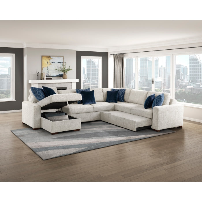 8548BE*5VC2ACR2ACLA (5)4-Piece Sectional with Reversible Chaise, Pull-out Bed and Hidden Storage - 8548BE*5VC2ACR2ACLA
