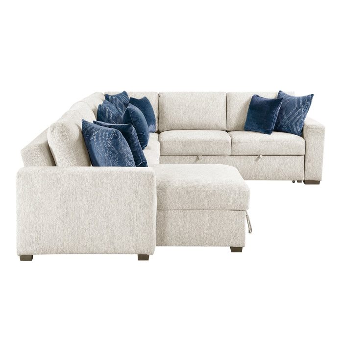 8548BE*5VC2ACR2ACLA (5)4-Piece Sectional with Reversible Chaise, Pull-out Bed and Hidden Storage - 8548BE*5VC2ACR2ACLA
