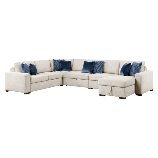 8548BE*6SC15ACLA (6)5-Piece Sectional with Reversible Chaise, Pull-out Bed, Hidden Storage and Click Motion Back - 8548BE*6SC15ACLA