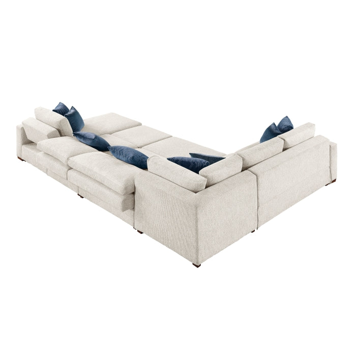 8548BE*6SC15ACLA2 (6)5-Piece Sectional with Reversible Chaise, Pull-out Bed, Hidden Storage and Click Motion Back - 8548BE*6SC15ACLA2