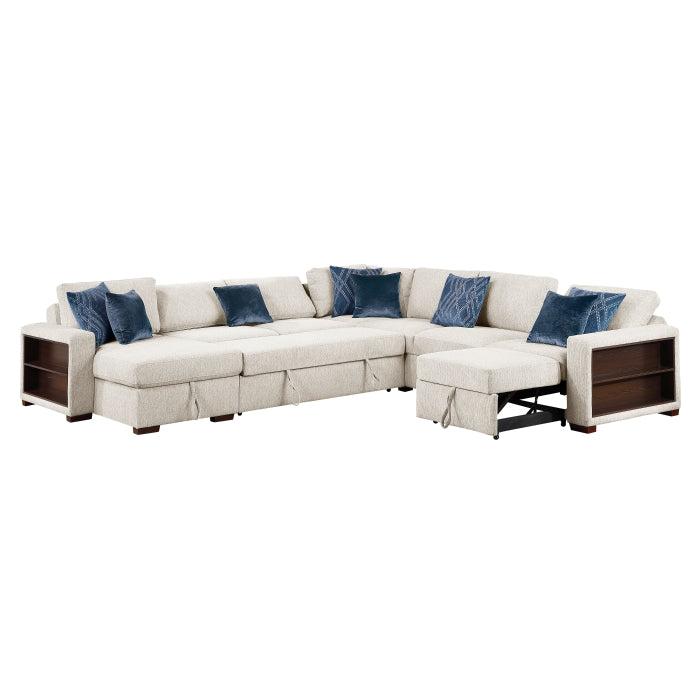 8548BE*6SCACCLA2 (6)5-Piece Sectional with Reversible Chaise, Pull-out Bed, Hidden Storage and Click Motion Back - 8548BE*6SCACCLA2