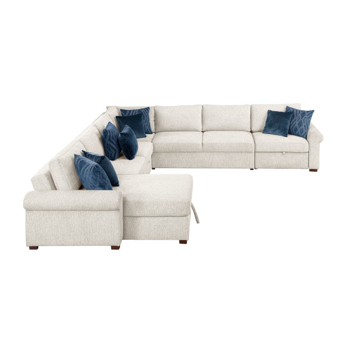 8548BE*6SCACCLA4 (6)5-Piece Sectional with Reversible Chaise, Pull-out Bed, Hidden Storage and Click Motion Back - 8548BE*6SCACCLA4