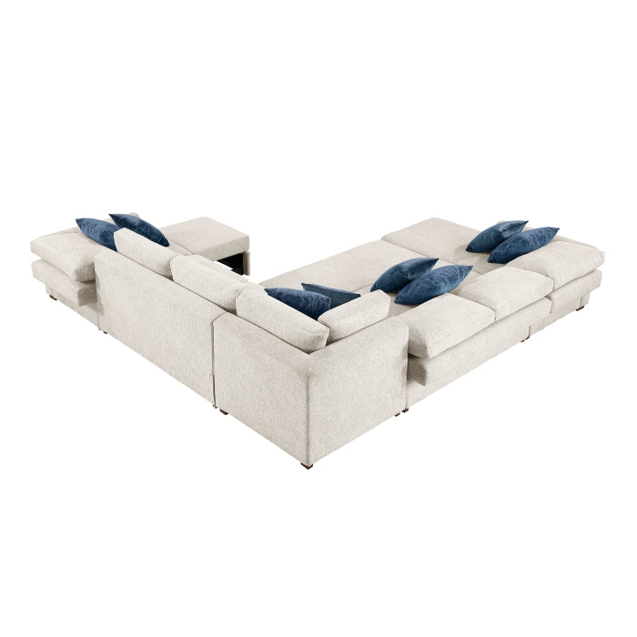 8548BE*6SCACCLA4 (6)5-Piece Sectional with Reversible Chaise, Pull-out Bed, Hidden Storage and Click Motion Back - 8548BE*6SCACCLA4