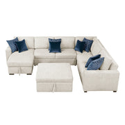 8548BE*6VC2ACR2ACLAOT (6)5-Piece Sectional with Reversible Chaise, Pull-out Bed, Hidden Storage and Ottoman - 8548BE*6VC2ACR2ACLAOT