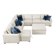 8548BE*7VC2ACR2ACLACAOT (7)6-Piece Sectional with Reversible Chaise, Pull-out Bed, Hidden Storage and Ottoman - 8548BE*7VC2ACR2ACLACAOT