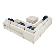 8548BE*7VC2ACR2ACLACAOT (7)6-Piece Sectional with Reversible Chaise, Pull-out Bed, Hidden Storage and Ottoman - 8548BE*7VC2ACR2ACLACAOT