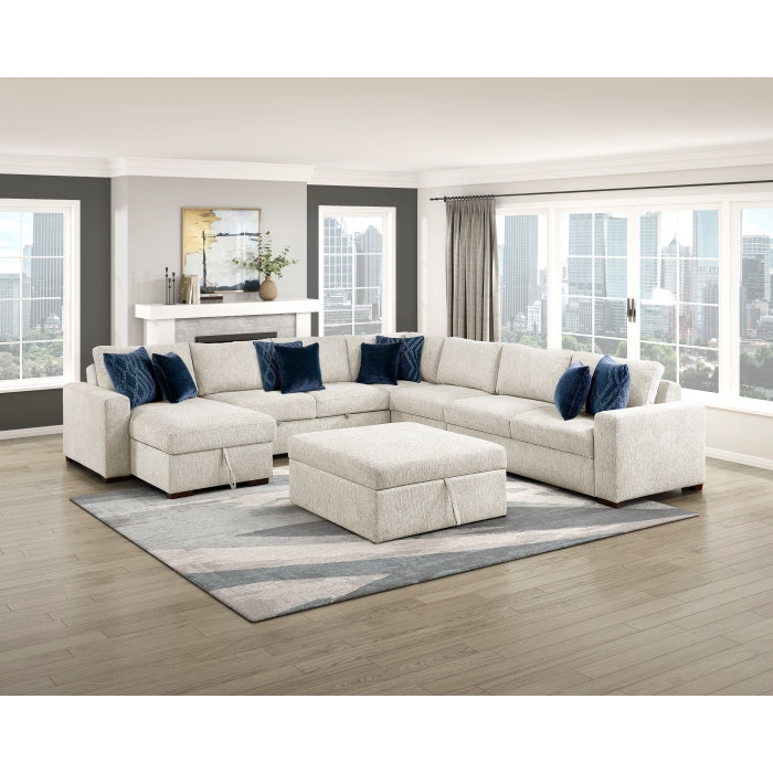 8548BE*7VC2ACR2ACLACAOT (7)6-Piece Sectional with Reversible Chaise, Pull-out Bed, Hidden Storage and Ottoman - 8548BE*7VC2ACR2ACLACAOT