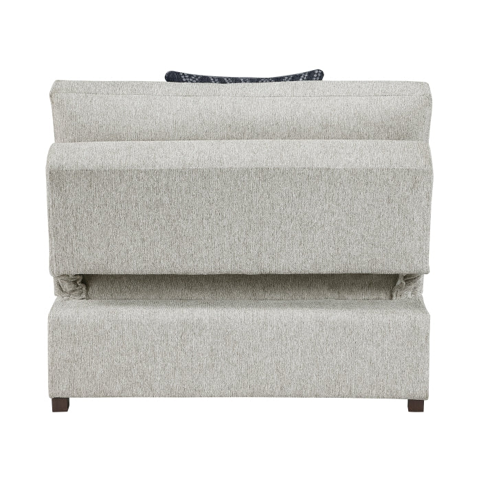8548GY-15ACL Convertible Armless Chair and Half with Pull-out Bed and Click Motion Back - 8548GY-15ACL