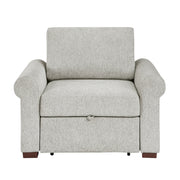 8548GY-2ACCLA4* Convertible Chair with Pull-out Bed, Click Motion Back and Two Roll Arms - 8548GY-2ACCLA4*