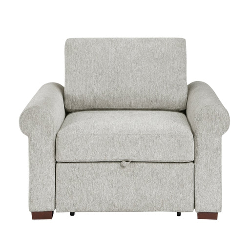8548GY-2ACCLA4* Convertible Chair with Pull-out Bed, Click Motion Back and Two Roll Arms - 8548GY-2ACCLA4*