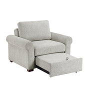 8548GY-2ACCLA4* Convertible Chair with Pull-out Bed, Click Motion Back and Two Roll Arms - 8548GY-2ACCLA4*