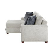 8548GY*3VC15ACLA 2-Piece Sectional with Reversible Chaise, Pull-out Bed and Hidden Storage, Click Motion Back - 8548GY*3VC15ACLA