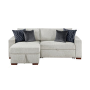8548GY*3VC15ACLA 2-Piece Sectional with Reversible Chaise, Pull-out Bed and Hidden Storage, Click Motion Back - 8548GY*3VC15ACLA