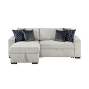 8548GY*3VC15ACLA2 2-Piece Sectional with Reversible Chaise, Pull-out Bed and Hidden Storage, Click Motion Back - 8548GY*3VC15ACLA2
