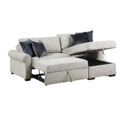 8548GY*3VC15ACLA4 2-Piece Sectional with Reversible Chaise, Pull-out Bed and Hidden Storage, Click Motion Back - 8548GY*3VC15ACLA4