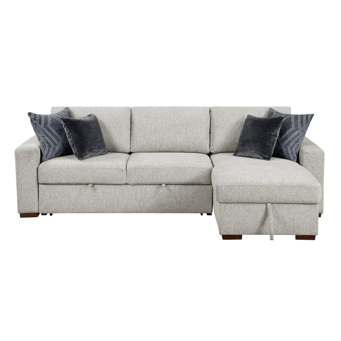 8548GY*3VC2ACLA 2-Piece Sectional with Reversible Chaise, Pull-out Bed and Hidden Storage, Click Motion Back - 8548GY*3VC2ACLA