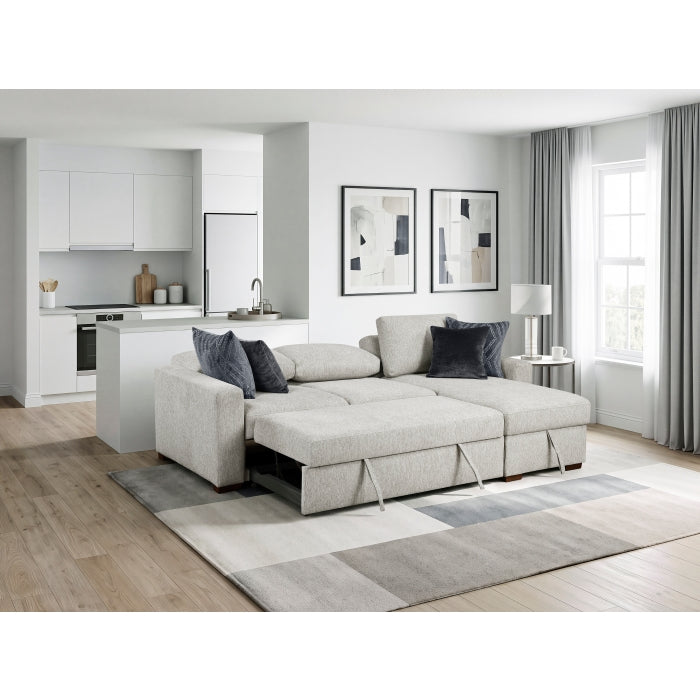 8548GY*3VC2ACLA 2-Piece Sectional with Reversible Chaise, Pull-out Bed and Hidden Storage, Click Motion Back - 8548GY*3VC2ACLA