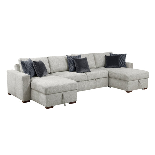 8548GY*42VC2ACLA 3-Piece Sectional with Reversible Chaises, Pull-out Bed and Hidden Storage, Click Motion Back - 8548GY*42VC2ACLA