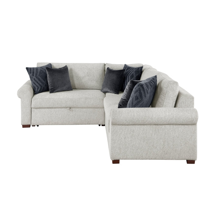 8548GY*4SC15ACLA4 (4)3-Piece Sectional with Pull-out Bed and Click Motion Back - 8548GY*4SC15ACLA4