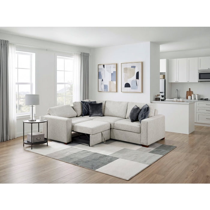 8548GY*4SCACCLA (4)3-Piece Sectional with Pull-out Bed and Click Motion Back - 8548GY*4SCACCLA