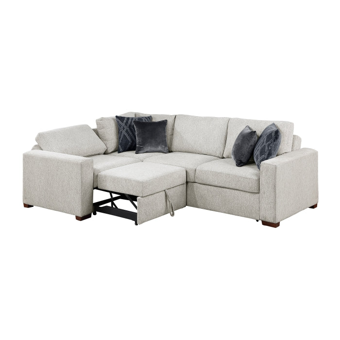 8548GY*4SCACCLA (4)3-Piece Sectional with Pull-out Bed and Click Motion Back - 8548GY*4SCACCLA
