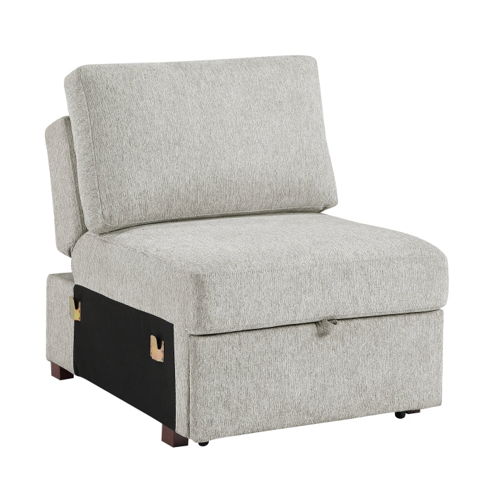 8548GY*4SCACCLA (4)3-Piece Sectional with Pull-out Bed and Click Motion Back - 8548GY*4SCACCLA
