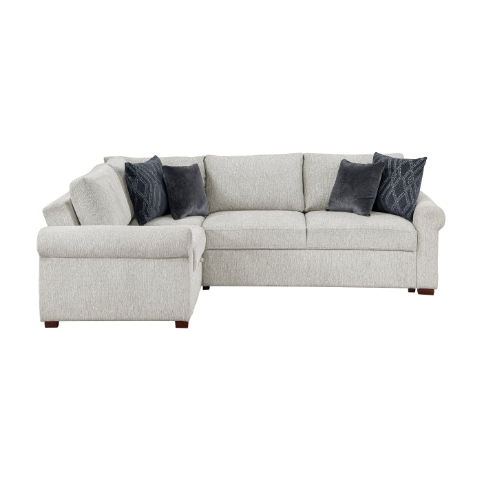 8548GY*4SCACCLA4 3-Piece Sectional with Pull-out Bed and Click Motion Back - 8548GY*4SCACCLA4
