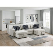 8548GY*4VC15ACLA (4)3-Piece Sectional with Two Reversible Chaises, Pull-out Bed, Hidden Storage, Click Motion Back and Two Track Arms - 8548GY*4VC15ACLA