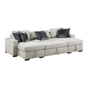 8548GY*4VC15ACLA (4)3-Piece Sectional with Two Reversible Chaises, Pull-out Bed, Hidden Storage, Click Motion Back and Two Track Arms - 8548GY*4VC15ACLA