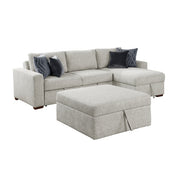 8548GY*4VC2ACLAOT 3-Piece Sectional with Reversible Chaise, Pull-out Bed, Hidden Storage and Ottoman, Click Motion Back - 8548GY*4VC2ACLAOT