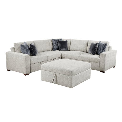 8548GY*52ACLCR2AAOT 4-Piece Sectional with Pull-out Bed and Ottoman - 8548GY*52ACLCR2AAOT